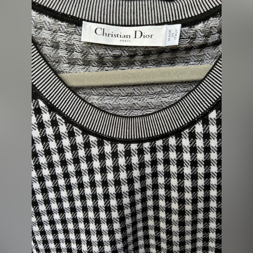 Christian Dior 2023 Cashmere & Silk Houndstooth Knit Tank NWOT Size US 10 - Picture 4 of 6